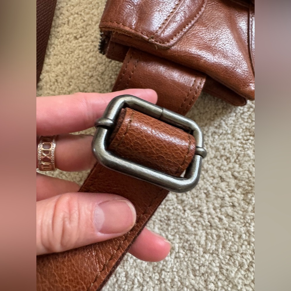 Chestnut Leather Crossbody Belt Bag - Picture 9 of 10